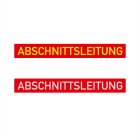 Magnetschild &bdquo;ABSCHNITTSLEITUNG&ldquo;, retroreflektierend, 1.180 x 150 mm